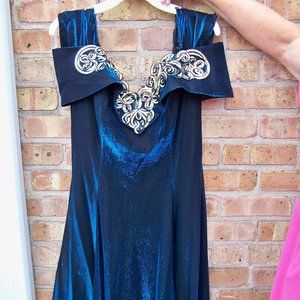 Vintage Women's Blue After Five Dress, Size 16